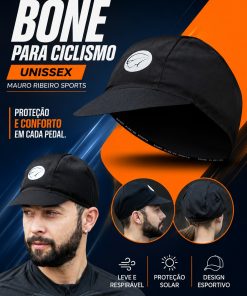 Alternative view of Boné para Ciclismo Unissex Preto Mauro Ribeiro Sports