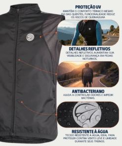 Alternative view of Colete Masculino de Ciclismo New One Black Mauro Ribeiro