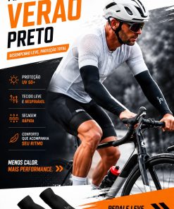 Alternative view of Manguito Ciclismo Verão Unissex Preto Mauro Ribeiro Sports