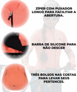 Alternative view of Camisa de Ciclismo Feminina Fiber Coral Mauro Ribeiro Sports