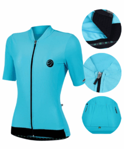 Camisa de Ciclismo Mauro Ribeiro Feminina Fiber Cor Celeste