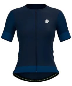 Camisa de Ciclismo Feminina Mesh Azul Marinho Mauro Ribeiro