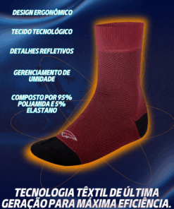 Alternative view of Meia de Ciclismo Carbon Reflex Vinho Mauro Ribeiro