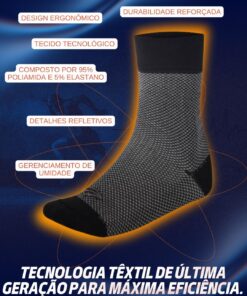 Alternative view of Meia de Ciclismo Carbon Reflex Preta Mauro Ribeiro Sports