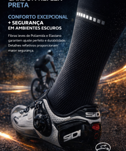 Alternative view of Meia de Ciclismo Carbon Reflex Preta Mauro Ribeiro Sports