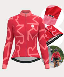 Camisa de Ciclismo Manga Longa Vermelha Identite Mauro Ribeiro