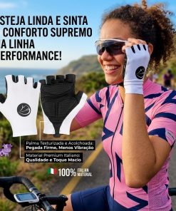 Alternative view of Luvas de Ciclismo Skin Branca Mauro Ribeiro Sports