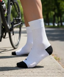 Alternative view of Meia de Ciclismo Masculina Carbon Reflex Branca Mauro Ribeiro