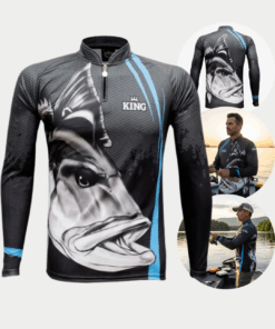 Camisa De Pesca Tucunaré Preta Linha Azul