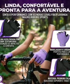 Alternative view of Luvas de Ciclismo Fiber Lavanda Mauro Ribeiro Sports