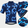 Camisa de Ciclismo Masculina Mangas Curtas Cor Azul Identité Mauro Ribeiro Sports