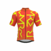 Camisa de Ciclismo Masculina Manga Curta Vermelha Amarela Identité Mauro Ribeiro