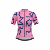 Camisa de Ciclismo Feminina Rosa e Azul Identite Mauro Ribeiro