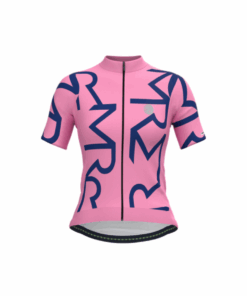 Camisa de Ciclismo Feminina Rosa e Azul Identite Mauro Ribeiro