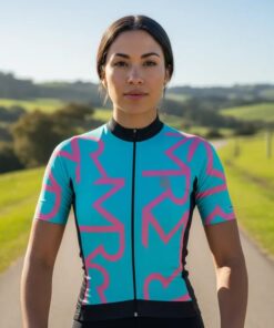 Alternative view of Camisa de Ciclismo Feminina Azul Bebê Rosa Identite Mauro Ribeiro