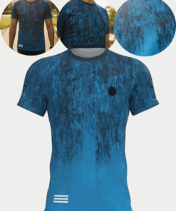 T-Shirt De Corrida Masculina Azul Mauro Ribeiro Sports
