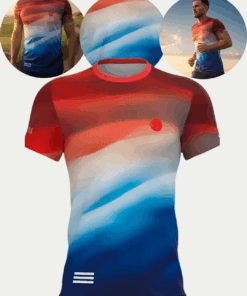 T-Shirt De Corrida Masculina Mist Vermelha Mauro Ribeiro Sports