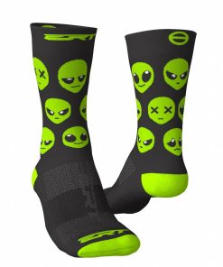 Meia de Ciclismo Unissex Preto Alien Ert