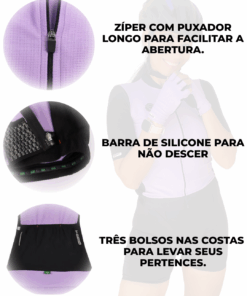 Alternative view of Camisa de Ciclismo Feminina Fiber Lavanda Mauro Ribeiro