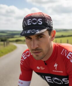 Alternative view of Boné De Ciclismo Unissex Vermelho Preto Ineos