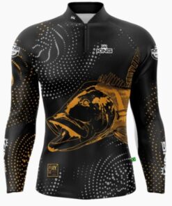 Camisa De Pesca +UV50 Tucunaré Preto Laranja King