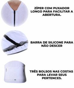 Alternative view of Camisa De Ciclismo Masculina Fiber 2.0 Branca Mauro Ribeiro