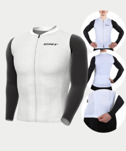 Camisa Manga Longa De Ciclismo Euro ERT White