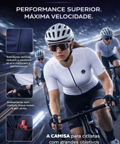Alternative view of Camisa De Ciclismo Feminina Fiber 2.0 Branca Mauro Ribeiro