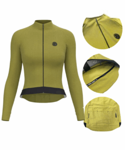 Camisa Ciclismo Fiber Feminina Oliva Manga Longa Mauro Ribeiro