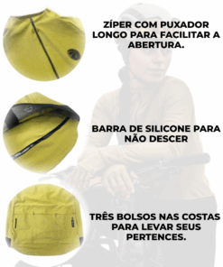 Alternative view of Camisa Ciclismo Fiber Feminina Oliva Manga Longa Mauro Ribeiro