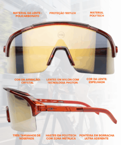 Alternative view of Óculos Esportivo/ Ciclismo De Sol Hb Edge Gloss Red Apple Gold Chrome