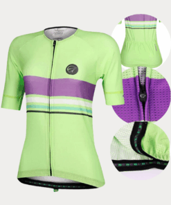 Camisa De Ciclismo Feminina Line Verde Mauro Ribeiro Sports