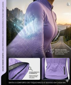 Alternative view of Camisa de Ciclismo Manga Longa Fiber Lavanda Mauro Ribeiro