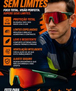 Alternative view of Óculos Ciclismo Rockbros Apolo Green Polarized