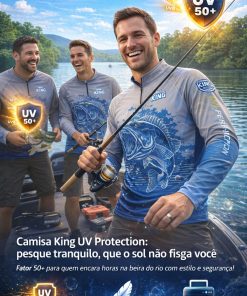 Alternative view of Camisa De Pesca Com Proteção Solar King Tucunaré Azul e Cinza