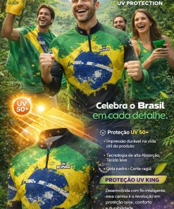 Alternative view of Camisa de Pesca Unissex+UV50 Brasil Preta King