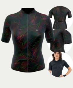 Camisa De Ciclismo Feminino Funny Rainbow Leaves Marcio May