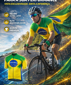 Alternative view of Camisa De Ciclismo Masculina Bandeira Brasil Marcio May Sports
