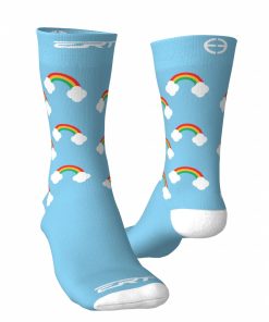 Meia de Ciclismo Unissex Rosa Arco-Iris Ert