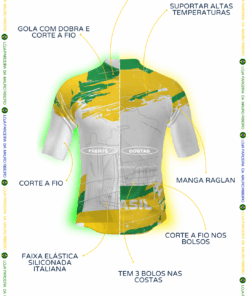 Alternative view of Camisa de Ciclismo Masculina Brasil Branca 2025 Mauro Ribeiro Sports