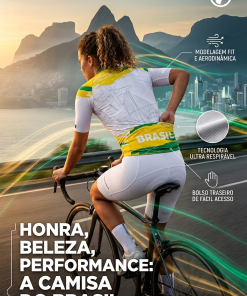 Alternative view of Camisa Ciclismo Feminina Brasil Branca 2025 Mauro Ribeiro