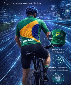 Alternative view of Camisa Ciclismo Masculina Brasil Verde 2025 Mauro Ribeiro