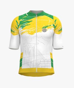 Camisa de Ciclismo Masculina Brasil Branca 2025 Mauro Ribeiro Sports