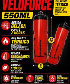 Alternative view of Garrafa de Hidratação Ciclismo Corrida Caramanhola Térmica 700ml Vermelha Veloforce