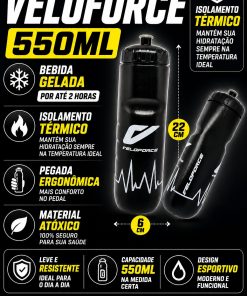 Alternative view of Garrafa de Hidratação Ciclismo Corrida Caramanhola Térmica 700ml Preto Veloforce