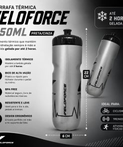 Alternative view of Garrafa de Hidratação Ciclismo Corrida Caramanhola Térmica 550ml Cinza Veloforce