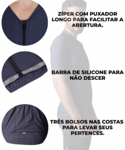 Alternative view of Camisa De Ciclismo Masculina Fiber 2.0 Azul Marinho Mauro Ribeiro