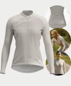Alternative view of Camisa Ciclismo Fememinino Manga Longa Intense Bege Mauro Ribeiro