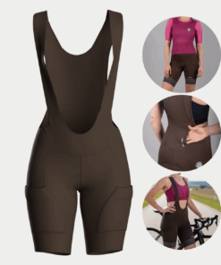 Alternative view of Bretelle De Ciclismo Feminino Pocket Marrom Mauro Ribeiro