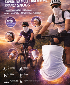 Alternative view of Bandana Tubular Esportiva Multifuncional Branca Snugg